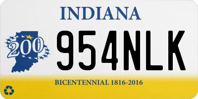 IN license plate 954NLK