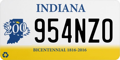 IN license plate 954NZO