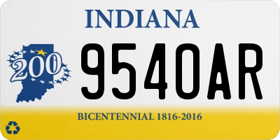 IN license plate 954OAR