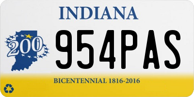 IN license plate 954PAS
