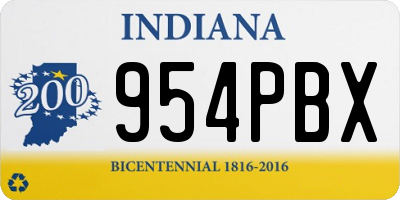 IN license plate 954PBX
