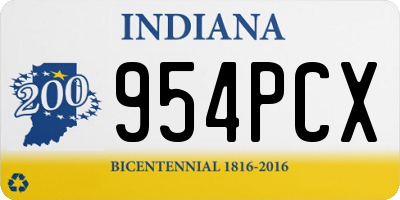 IN license plate 954PCX