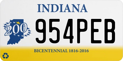IN license plate 954PEB