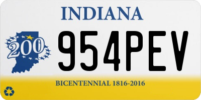 IN license plate 954PEV