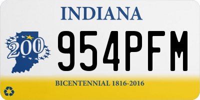 IN license plate 954PFM