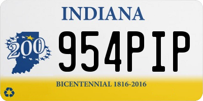 IN license plate 954PIP