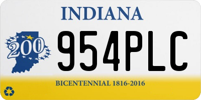 IN license plate 954PLC