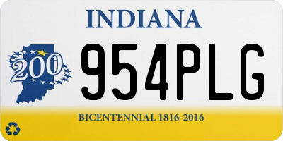 IN license plate 954PLG