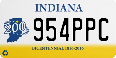 IN license plate 954PPC
