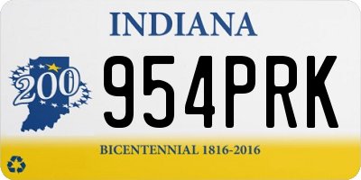 IN license plate 954PRK