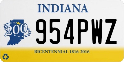 IN license plate 954PWZ