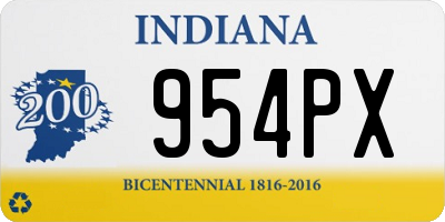 IN license plate 954PX