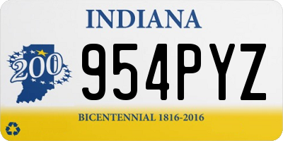 IN license plate 954PYZ