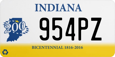 IN license plate 954PZ