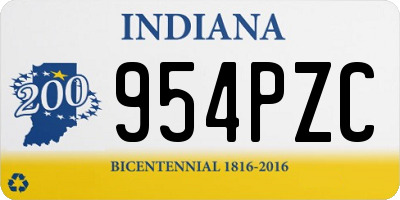 IN license plate 954PZC