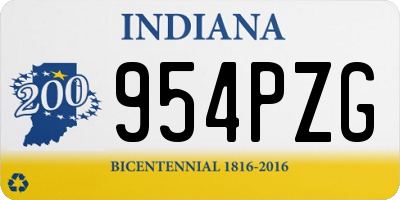 IN license plate 954PZG