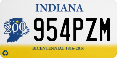 IN license plate 954PZM