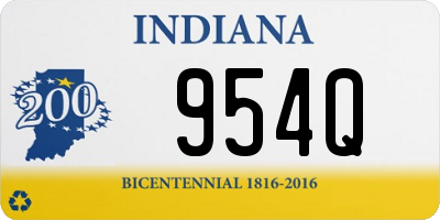 IN license plate 954Q