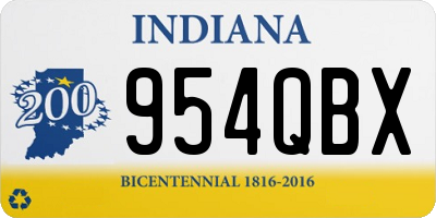 IN license plate 954QBX