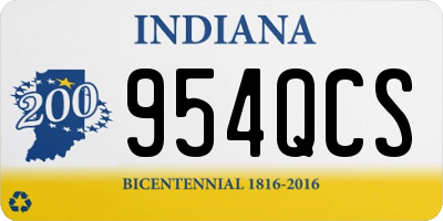 IN license plate 954QCS