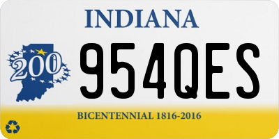 IN license plate 954QES