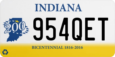 IN license plate 954QET