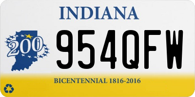 IN license plate 954QFW