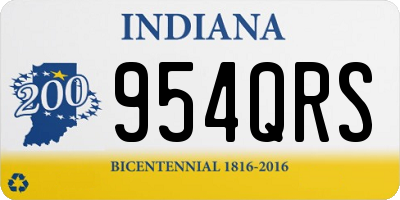 IN license plate 954QRS