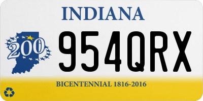 IN license plate 954QRX