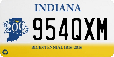 IN license plate 954QXM