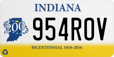 IN license plate 954ROV