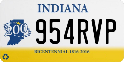 IN license plate 954RVP