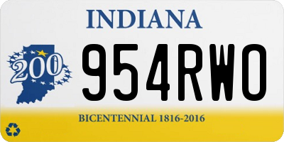 IN license plate 954RWO
