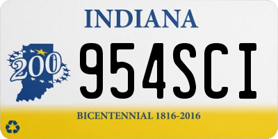 IN license plate 954SCI