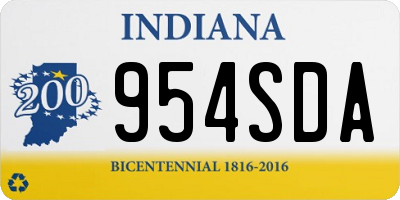 IN license plate 954SDA
