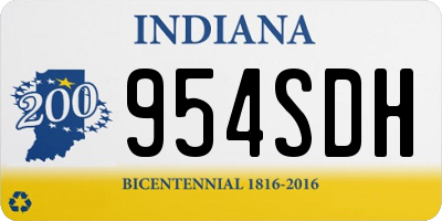 IN license plate 954SDH