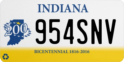 IN license plate 954SNV