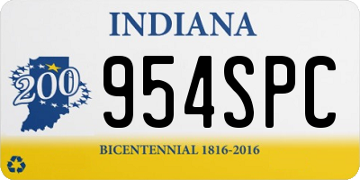 IN license plate 954SPC