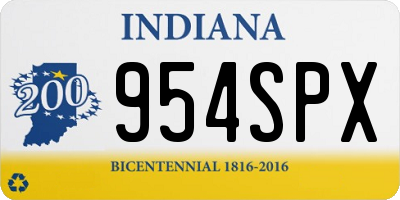 IN license plate 954SPX