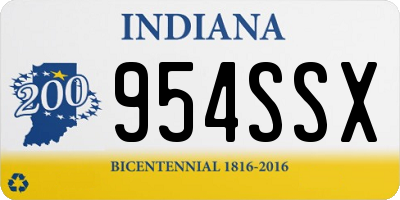 IN license plate 954SSX
