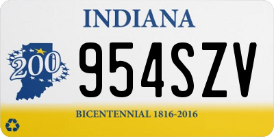 IN license plate 954SZV