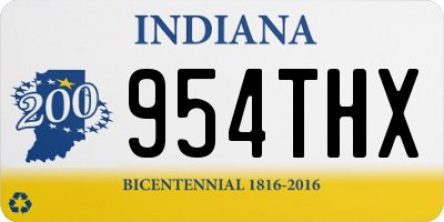 IN license plate 954THX
