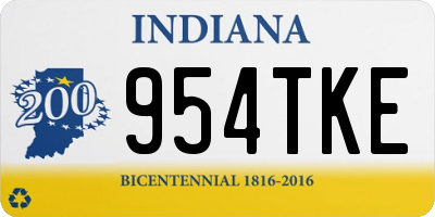 IN license plate 954TKE