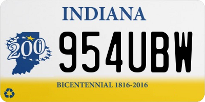 IN license plate 954UBW