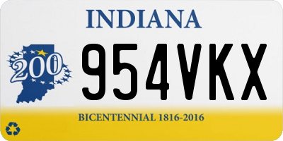 IN license plate 954VKX