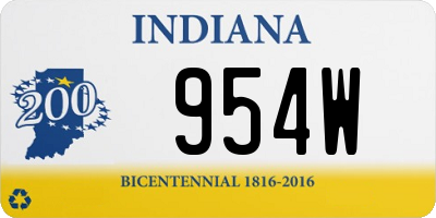 IN license plate 954W