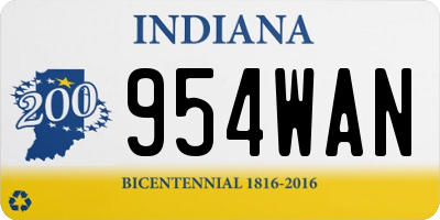 IN license plate 954WAN