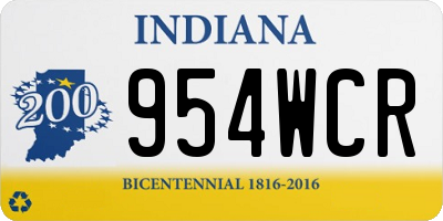 IN license plate 954WCR