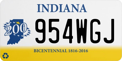 IN license plate 954WGJ