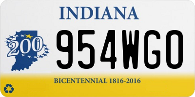 IN license plate 954WGO